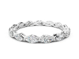 14K White Gold Marquise Diamond Eternity Band with U-Prong Setting