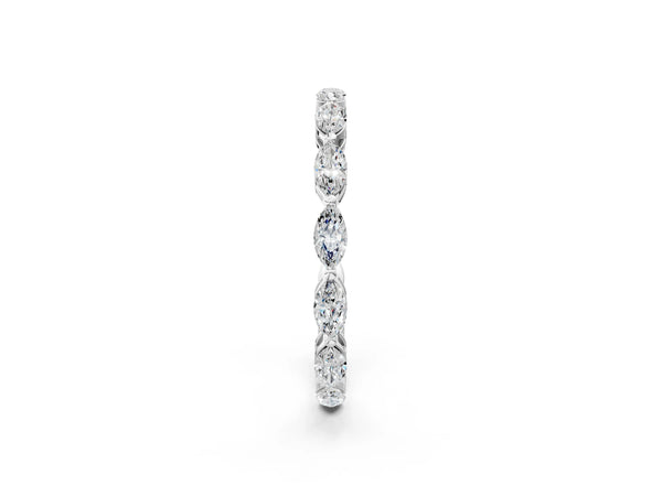 White gold Marquise Diamond Eternity Band with U-Prong Setting
