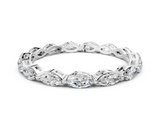 Silver Marquise Diamond Eternity Band with U-Prong Setting