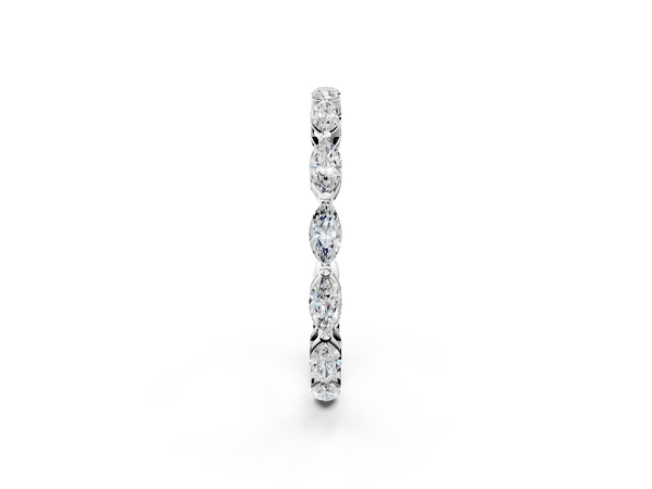 Silver Marquise Diamond Eternity Band with U-Prong Setting