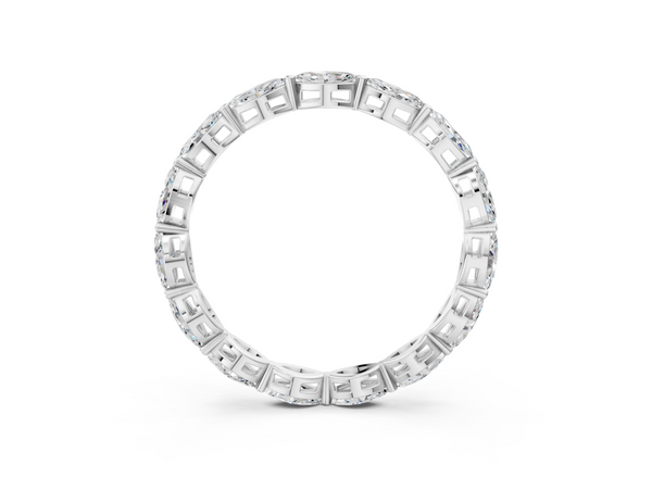 Silver Marquise Diamond Eternity Band with U-Prong Setting
