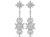 White gold Marquise Diamond Floral Dangle Earrings