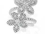 White gold Marquise Diamond Floral Promise Ring with Round Diamond Accents_1