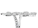 White gold Marquise Diamond Floral Promise Ring with Round Diamond Accents_5