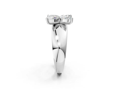 White gold Marquise Diamond Floral Promise Ring_2