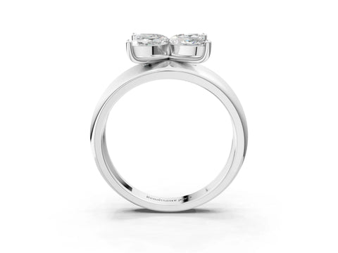 White gold Marquise Diamond Floral Promise Ring_3