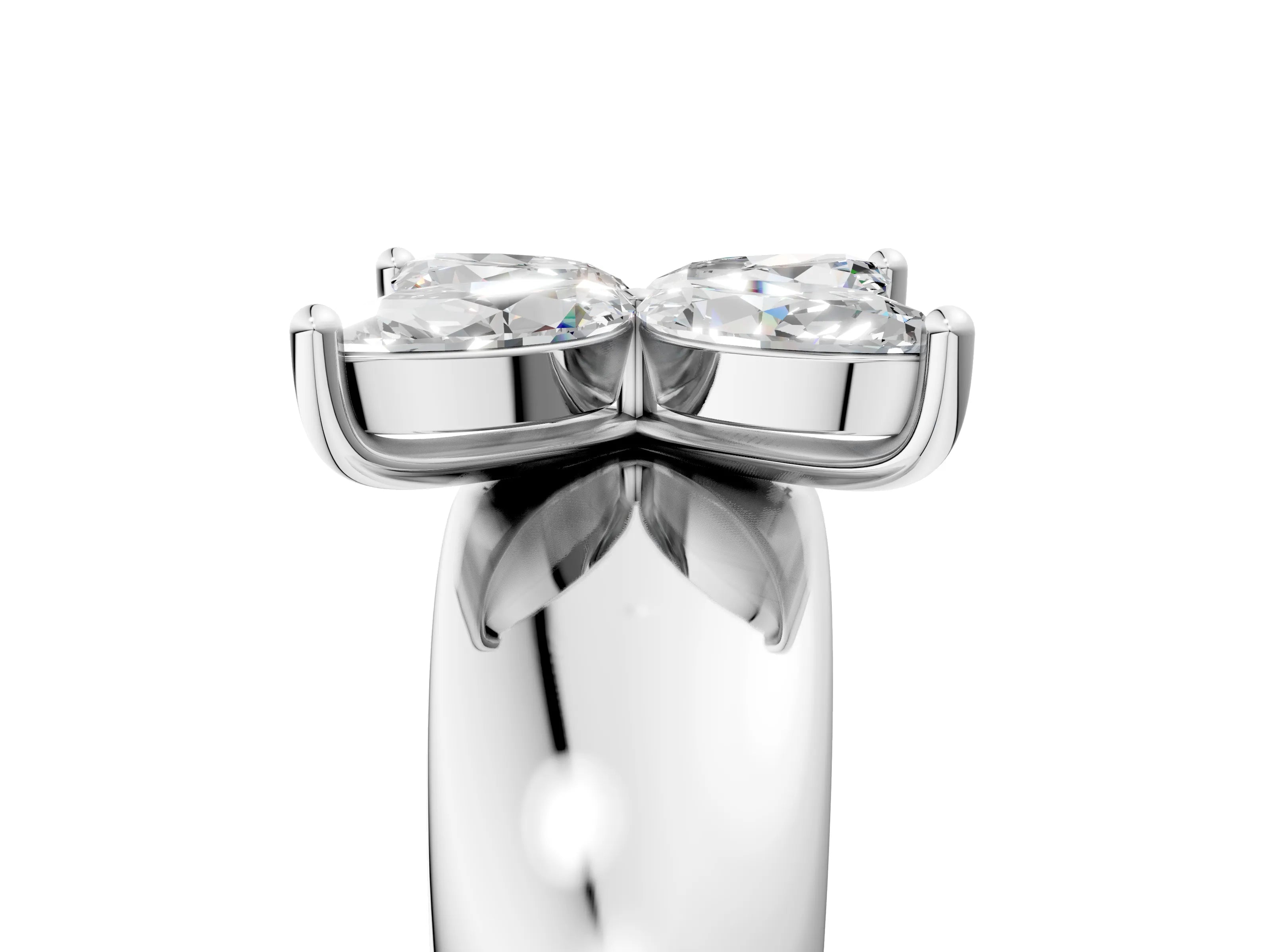 White gold Marquise Diamond Floral Promise Ring_5