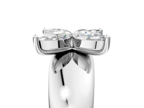 White gold Marquise Diamond Floral Promise Ring_5