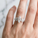 White gold Marquise Diamond Floral Side Stone Solitaire with Marquise Accents and Four-Prong Setting_39