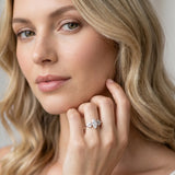 White gold Marquise Diamond Floral Side Stone Solitaire with Marquise Accents and Four-Prong Setting_40
