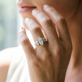 White gold Marquise Diamond Floral Side Stone Solitaire with Marquise Accents and Four-Prong Setting_41