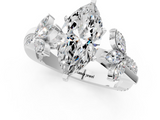 White gold Marquise Diamond Floral Vine Solitaire Engagement Ring_24