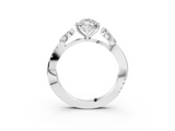 White gold Marquise Diamond Floral Vine Solitaire Engagement Ring_26