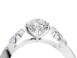 White gold Marquise Diamond Floral Vine Solitaire Engagement Ring_27