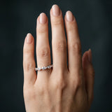 White gold Marquise Diamond Half Eternity Band with Prong Setting_179