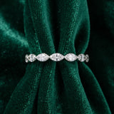 White gold Marquise Diamond Half Eternity Band with Prong Setting_182