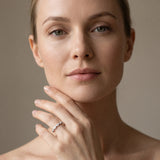 White gold Marquise Diamond Half Eternity Band with Prong Setting_220