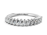 White gold Marquise Diamond Half-Eternity Band with Shared Prong Setting_24