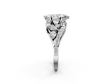 White gold Marquise Diamond Halo Ring with Marquise and Pavé Band in Prong Setting_111