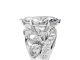 White gold Marquise Diamond Halo Ring with Marquise and Pavé Band in Prong Setting_113