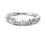 White gold Marquise Diamond Leaf Eternity Band with Bezel Setting_12