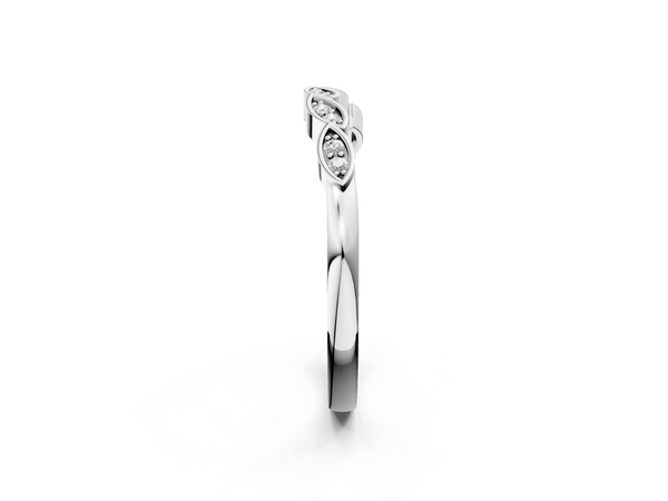 Platinum Marquise Diamond Leaf Eternity Band with Bezel Setting
