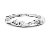 White gold Marquise Diamond Leaf Twist Eternity Band with Bezel Setting_29