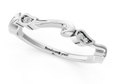 White gold Marquise Diamond Leaf Twist Eternity Band with Bezel Setting_30
