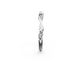 White gold Marquise Diamond Leaf Twist Eternity Band with Bezel Setting_31