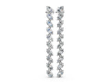 Silver 1.30 Carat E-F VVS-VS Marquise Diamond Linear Dangle Earrings