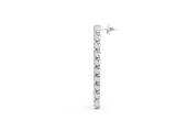 Silver 1.30 Carat E-F VVS-VS Marquise Diamond Linear Dangle Earrings