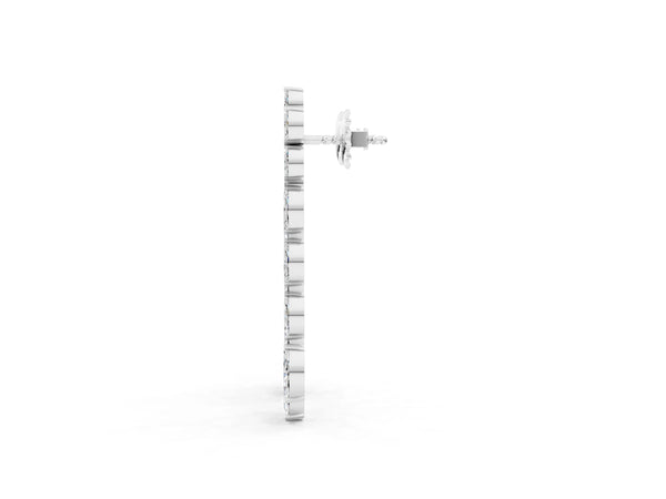 White gold Marquise Diamond Linear Drop Earrings
