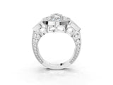 White gold Marquise Diamond Milgrain Marquise Filigree Engagement Ring with Prong Setting_9