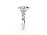 White gold Marquise Diamond Pavé Band Solitaire Ring with Four-Prong Setting_50