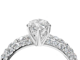 White gold Marquise Diamond Pavé Band Solitaire Ring with Four-Prong Setting_52