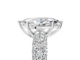 White gold Marquise Diamond Pavé Band Solitaire Ring with Four-Prong Setting_54