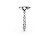 White gold Marquise Diamond Pavé Band Solitaire with Four-Prong Setting_261