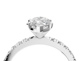 White gold Marquise Diamond Pavé Band Solitaire with Four-Prong Setting_264