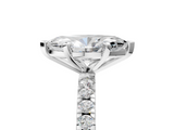 White gold Marquise Diamond Pavé Band Solitaire with Four-Prong Setting_265