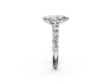 White gold Marquise Diamond Pavé Band Solitaire with Four-Prong Setting_40