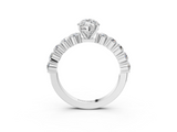 White gold Marquise Diamond Pavé Band Solitaire with Four-Prong Setting_41
