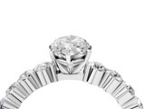 White gold Marquise Diamond Pavé Band Solitaire with Four-Prong Setting_42
