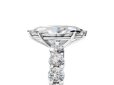 White gold Marquise Diamond Pavé Band Solitaire with Four-Prong Setting_43