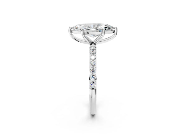 White gold Marquise Diamond Pavé Band with Six-Prong Setting