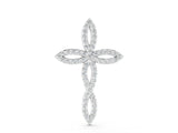 White gold Marquise Diamond Pavé Cross Pendant_37