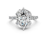 White gold Marquise Diamond Pave Band with Floral Prong Setting_52