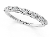 18K White Gold Marquise Diamond Eternity Band with Pavé and Bezel Setting