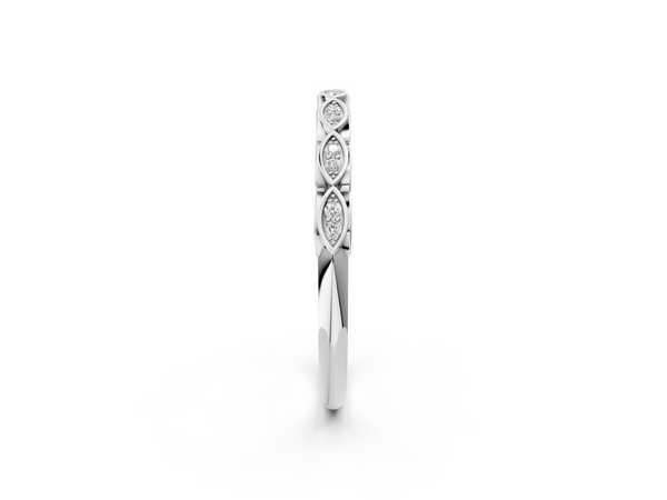 White gold Marquise Diamond Eternity Band with Pavé and Bezel Setting