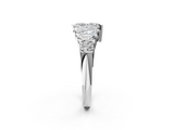 18K White Gold Marquise Diamond Prong Set Curved Band