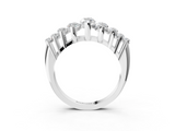 18K White Gold Marquise Diamond Prong Set Curved Band